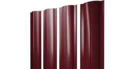 Штакетник Круглый с прямым резом 0,45 PE-Double RAL 3005 красное вино