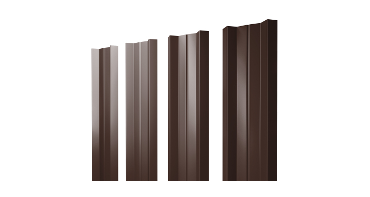 Штакетник М-образный A с прямым резом 0.45 PE RAL 8017 шоколад