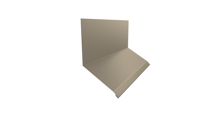 Планка примыкание верхнее к стене фальц Grand Line 150х130х20 0,45 Drap TX RAL 1015 светлая слоновая кость (2м)