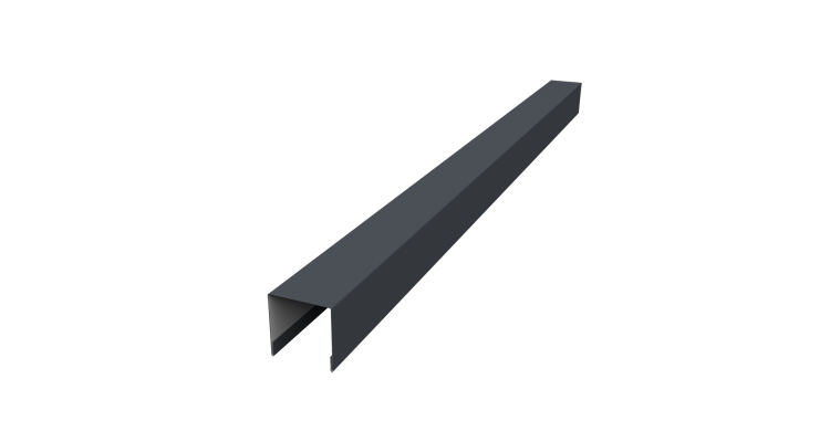 Планка вертикальная лицевая для забора жалюзи Palermo 0,45 Drap TX RAL 7024 мокрый асфальт (2м)