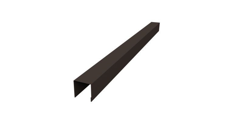 Планка вертикальная лицевая для забора жалюзи Palermo 0,45 Drap-double TX RR 32 темно-коричневый (2,5м)