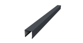 Планка вертикальная лицевая для забора жалюзи Palermo 0,5 Rooftop Бархат RAL 7024 мокрый асфальт (3м)