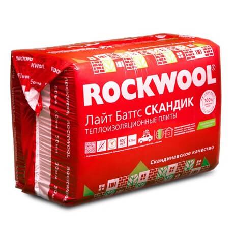 Утеплитель RockWool Лайт Баттс Скандик (0.288 м3/уп) 800х600х50 мм